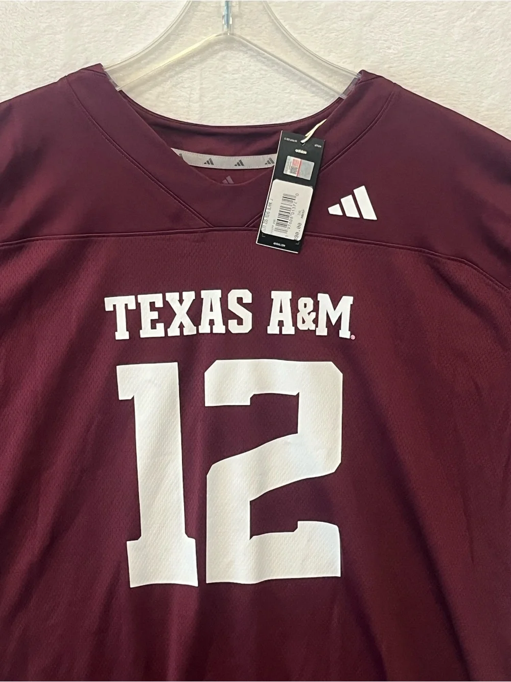 Texas A&M Aggies Men’s Adidas Maroon Football Jersey Men’s 3XL - #JI8119 - NWT